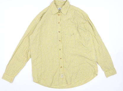 BDG Urban Outfitters Men's Yellow Check Cotton Long Sleeve Shirt XS