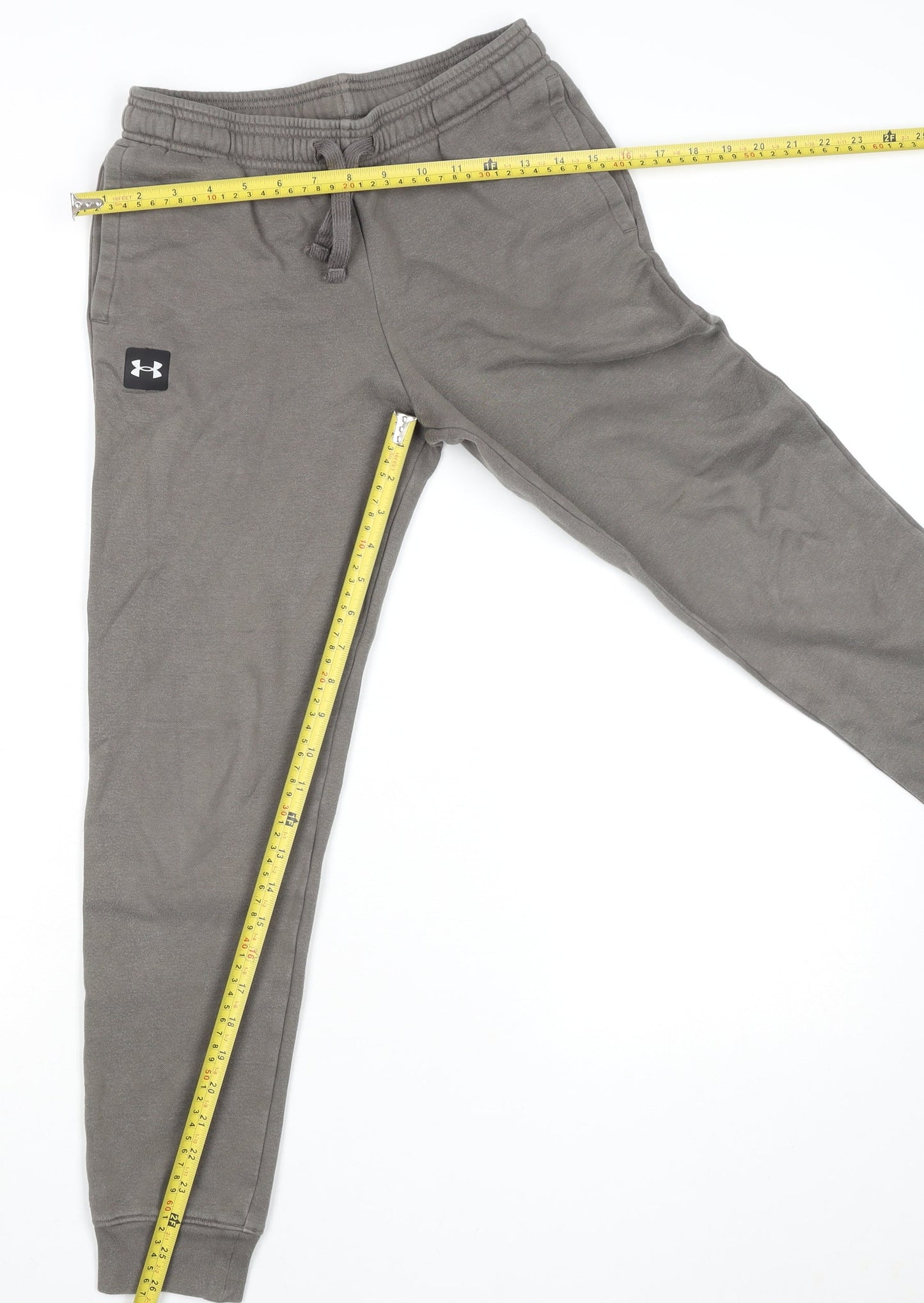 Under Armour Boys Grey L Jogger Sweatpants Cotton Blend Activewear