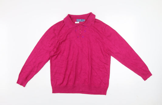 Womens UK Size 18 Castle of Ireland Pink Pullover Jumper