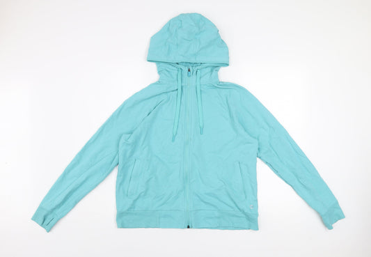 Marks and Spencer Womens Blue Size 16 Hooded Full Zip Track Jacket