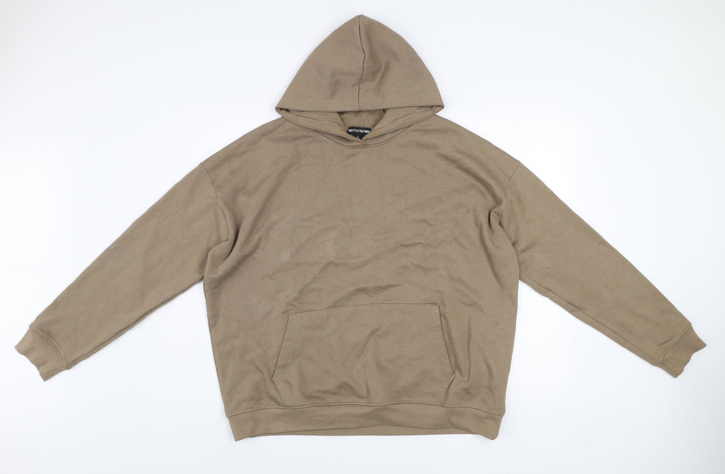 Mens UK Size S PRETTYLITTLETHING Beige Pullover Hoodie