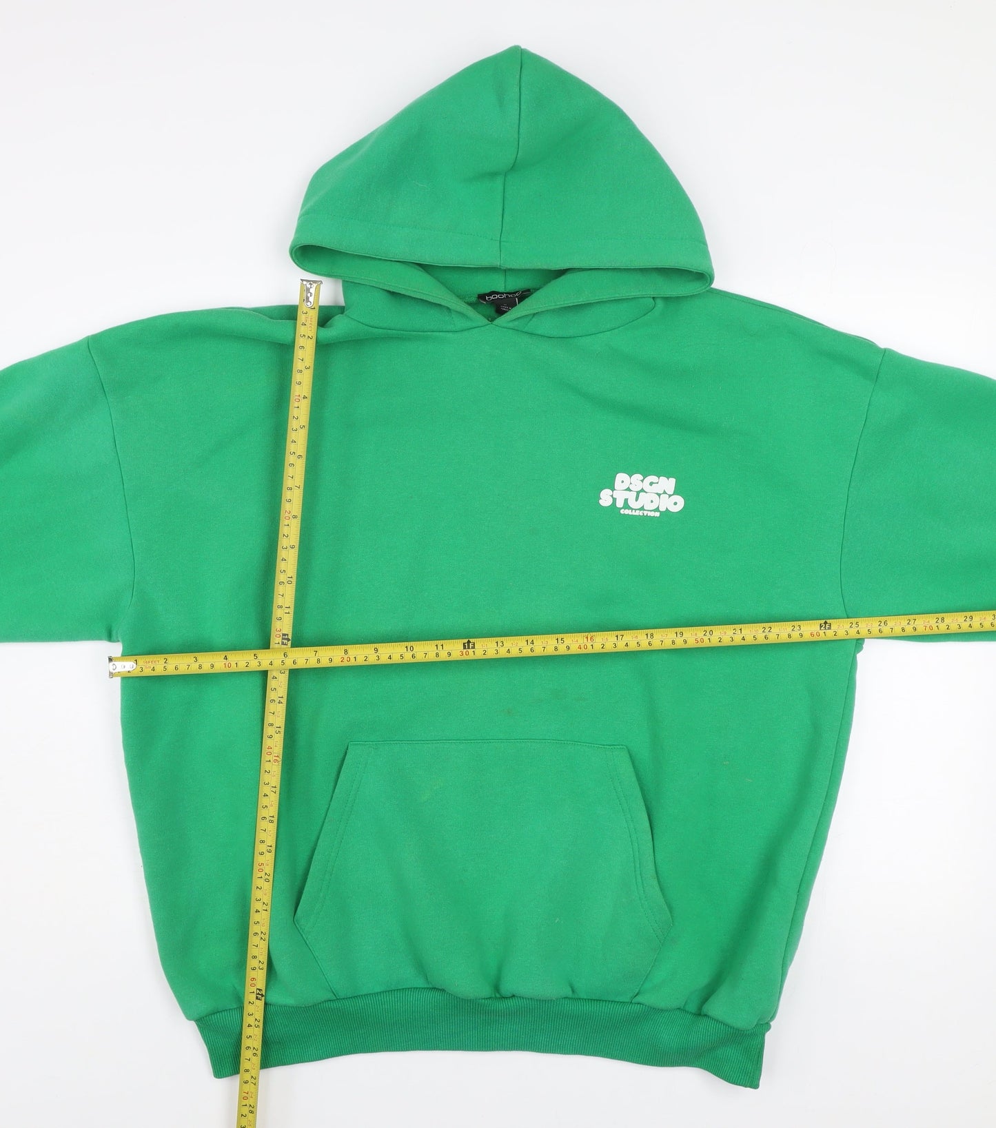 Boohoo Women’s Green Pullover Hoodie Medium Cotton Blend