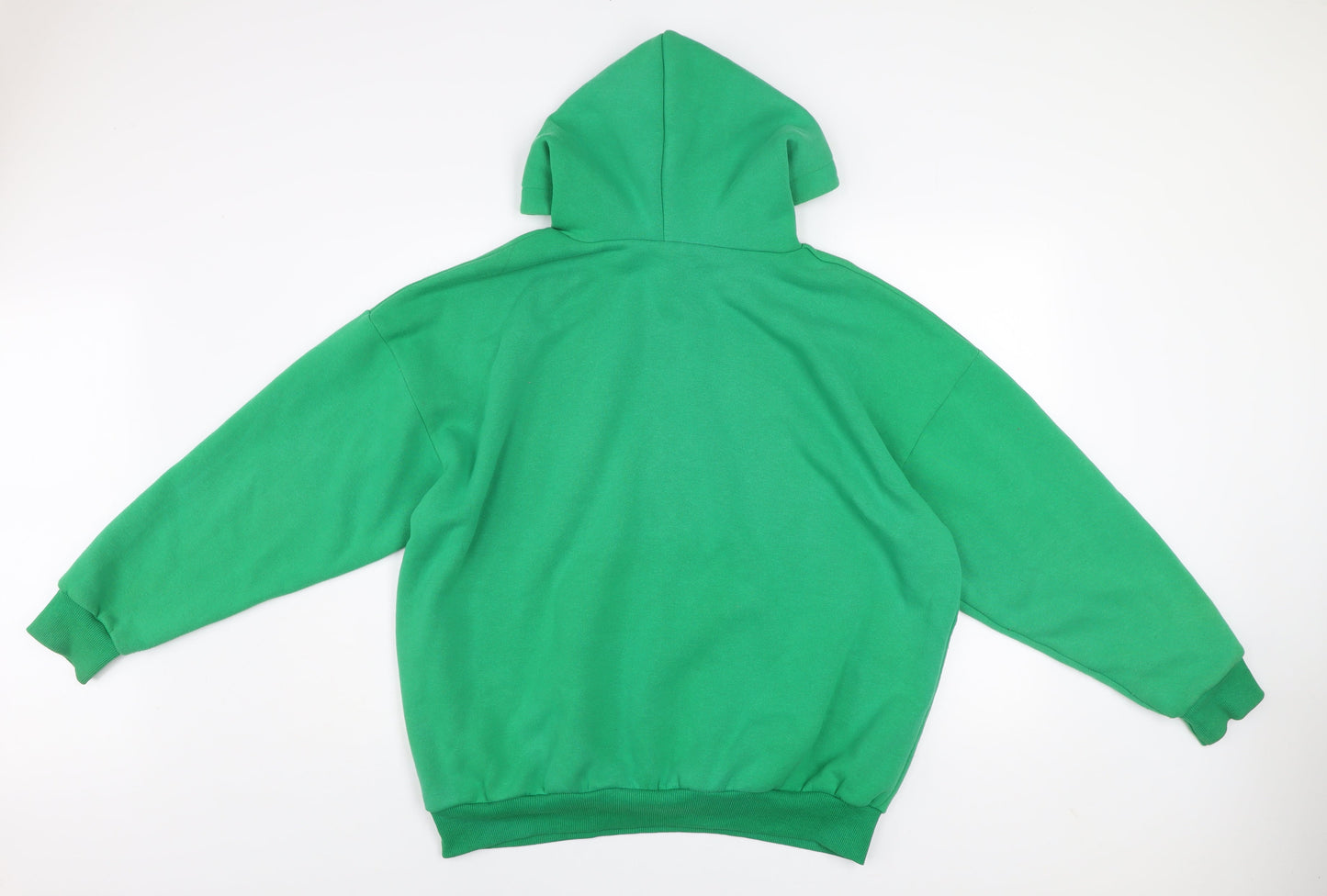 Boohoo Women’s Green Pullover Hoodie Medium Cotton Blend