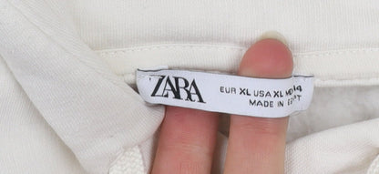 Womens UK Size XL Zara Ivory Pullover Hoodie