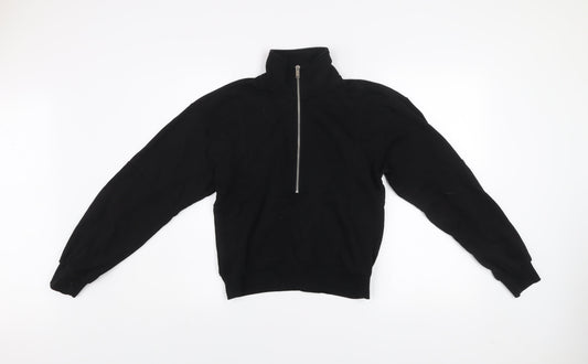 H&M Divided Women’s Black 1/2 Zip High Neck Pullover Sweatshirt XXS