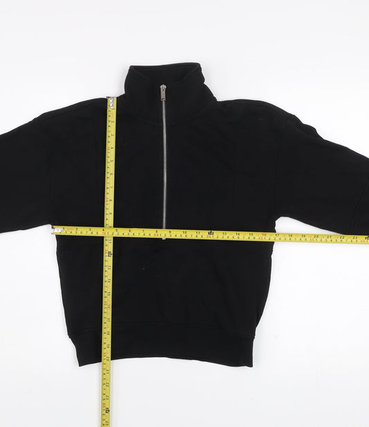 H&M Divided Women’s Black 1/2 Zip High Neck Pullover Sweatshirt XXS