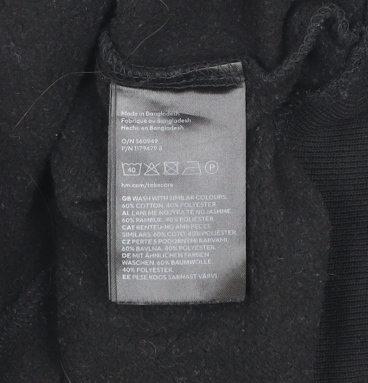 Womens UK Size 2XS H&M Black Pullover Sweatshirt