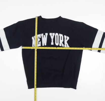 Womens UK Size L New York Popular Blue Pullover Sweatshirt