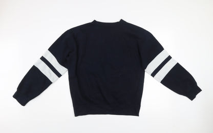 Womens UK Size L New York Popular Blue Pullover Sweatshirt