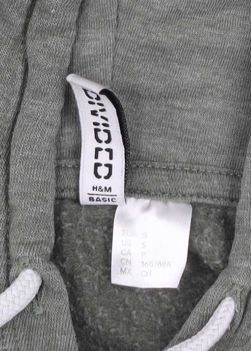 H&M Women’s Green Basic Zip Hoodie Jacket Size S Cotton Blend