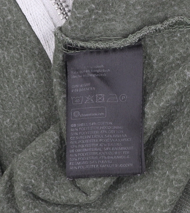 H&M Women’s Green Basic Zip Hoodie Jacket Size S Cotton Blend