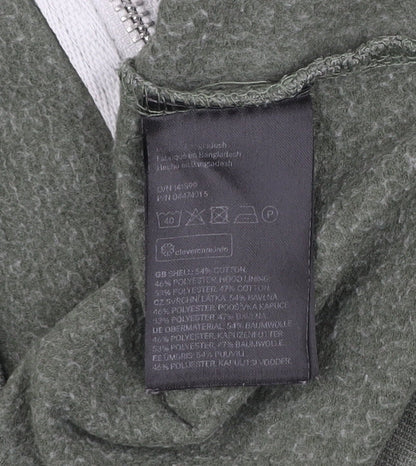 H&M Women’s Green Basic Zip Hoodie Jacket Size S Cotton Blend