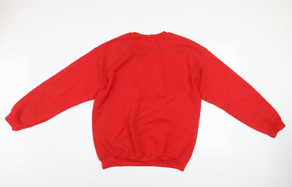 Womens UK Size M Gildan Red Pullover Sweatshirt