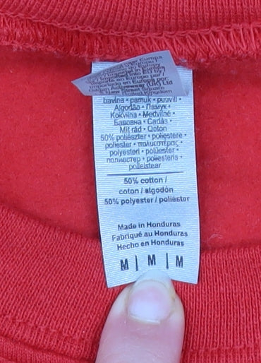 Womens UK Size M Gildan Red Pullover Sweatshirt