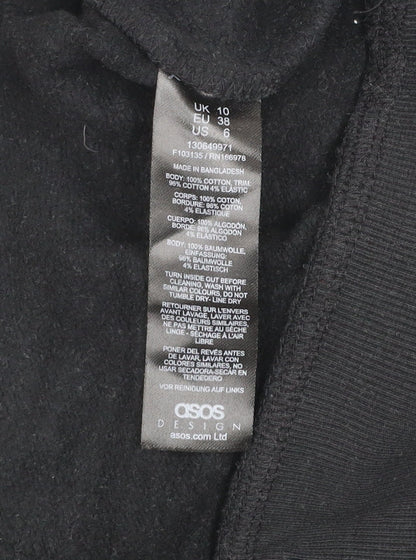 Womens UK Size 10 ASOS Design Black Pullover Sweatshirt