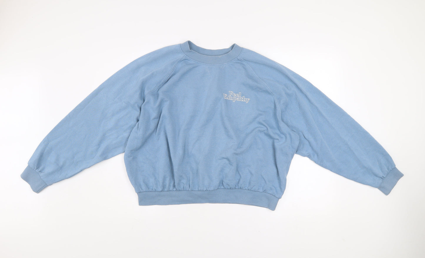 H&M Divided Women Blue XL Pullover Sweatshirt Feel Empathy