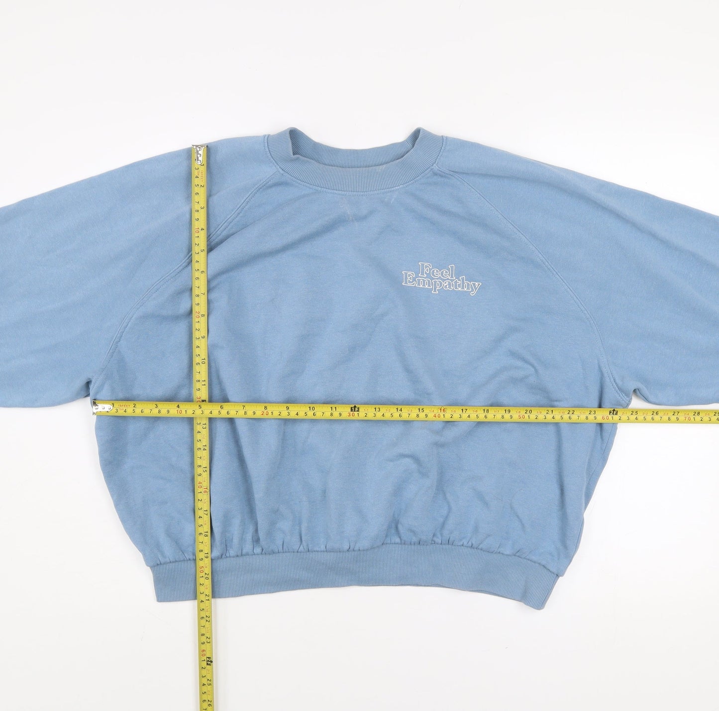 H&M Divided Women Blue XL Pullover Sweatshirt Feel Empathy