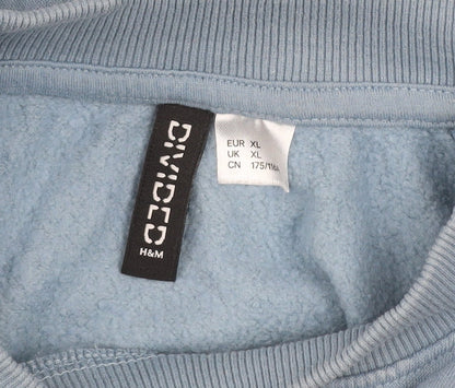 H&M Divided Women Blue XL Pullover Sweatshirt Feel Empathy