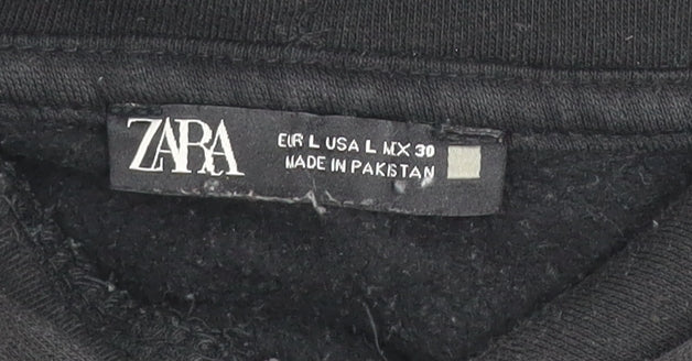 Womens UK Size L Zara Black Pullover Hoodie