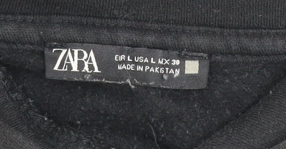 Womens UK Size L Zara Black Pullover Hoodie