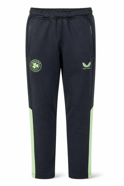 Front view of Castore boys’ black 146 track pants football training trousers