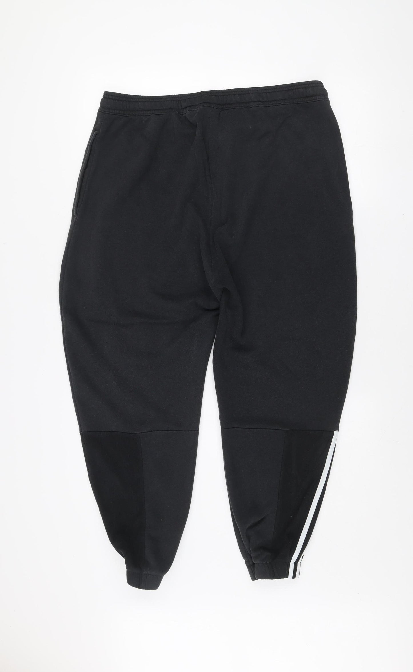 Adidas Mens Black XL Jogger Trousers Fleece Drawstring Waist