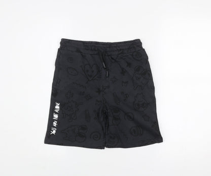 Marks and Spencer Boys Black Athletic Shorts 8-9 Years The Doodle Boy