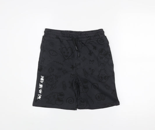 Marks and Spencer Boys Black Athletic Shorts 8-9 Years The Doodle Boy