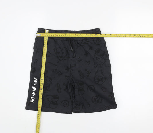Marks and Spencer Boys Black Athletic Shorts 8-9 Years The Doodle Boy