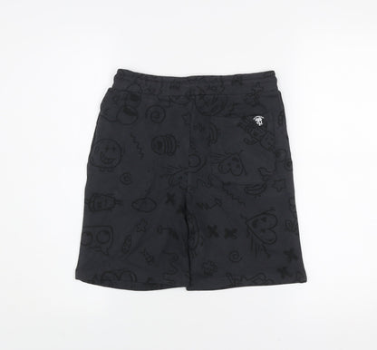 Marks and Spencer Boys Black Athletic Shorts 8-9 Years The Doodle Boy
