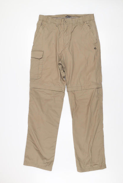 Craghoppers Men's Beige Cargo Convertible Trousers Size L 30in Waist