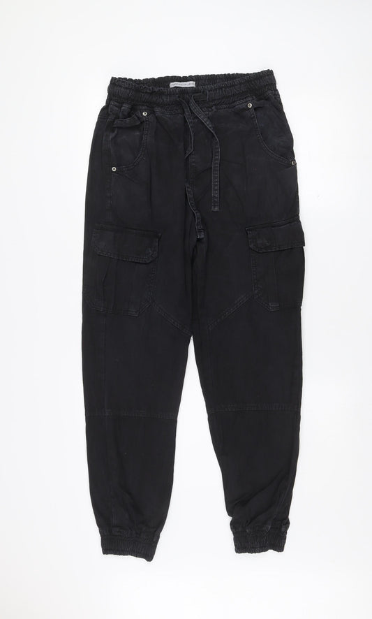 Another Influence Men's Black Cotton Cargo Trousers M