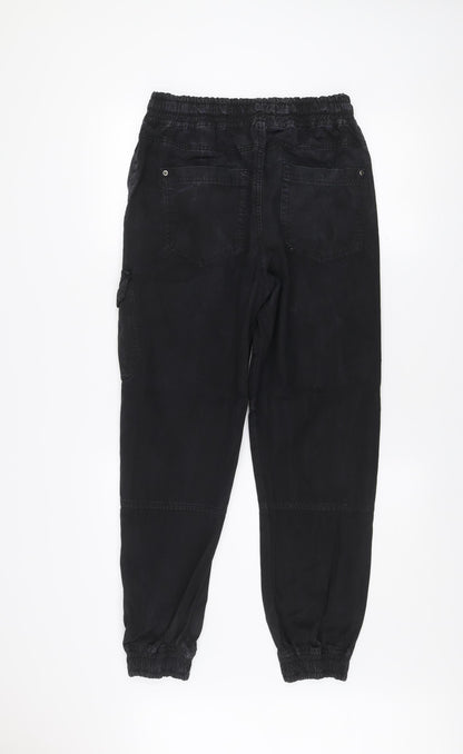 Another Influence Men's Black Cotton Cargo Trousers M