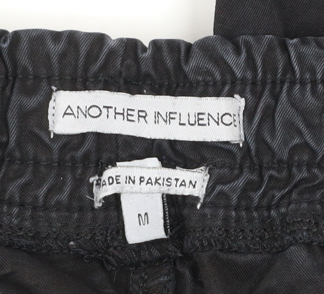 Another Influence Men's Black Cotton Cargo Trousers M
