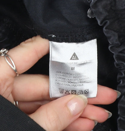 Another Influence Men's Black Cotton Cargo Trousers M