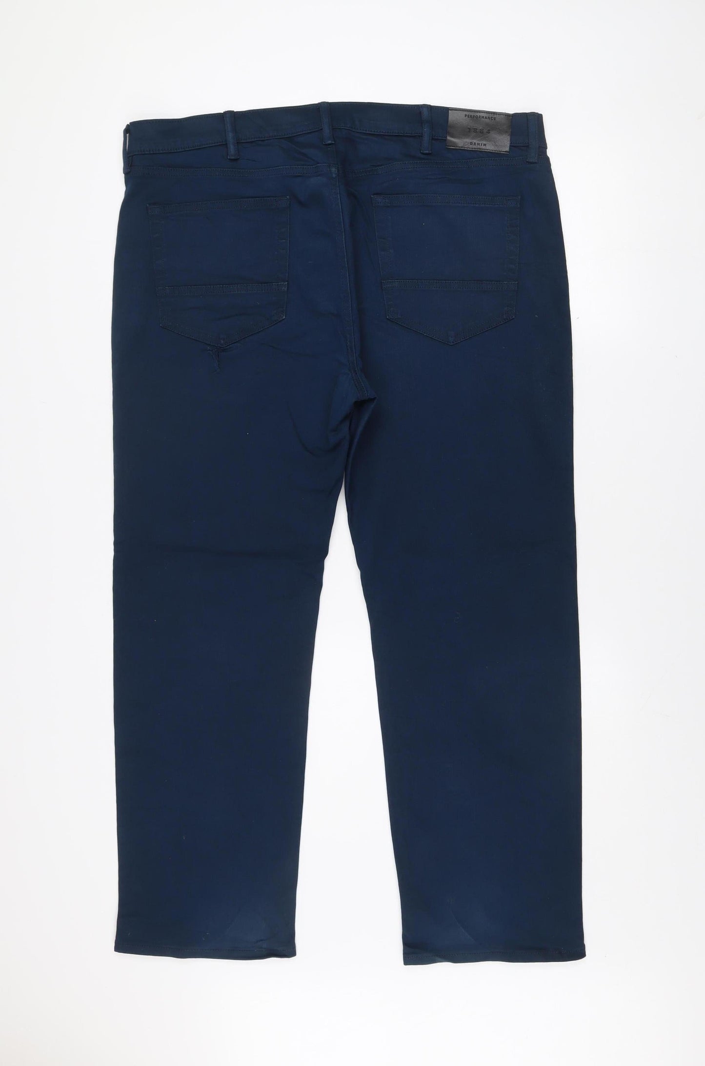 Marks and Spencer Men's Blue 40 Short Straight Fit Stretch Jeans