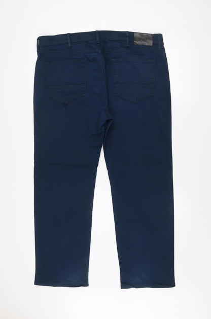 Marks and Spencer Men's Blue 40 Short Straight Fit Stretch Jeans