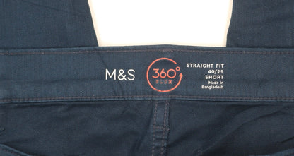 Marks and Spencer Men's Blue 40 Short Straight Fit Stretch Jeans