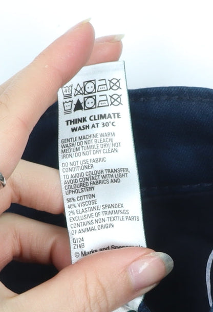 Marks and Spencer Men's Blue 40 Short Straight Fit Stretch Jeans