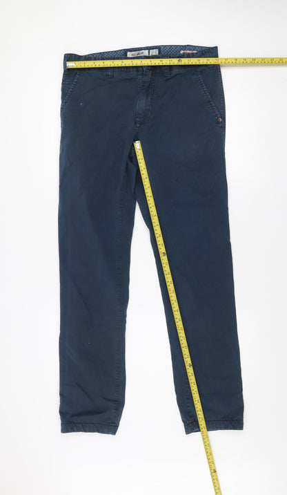 Pull & Bear Men's Blue Chino Cotton Trousers Size 32 Regular Fit