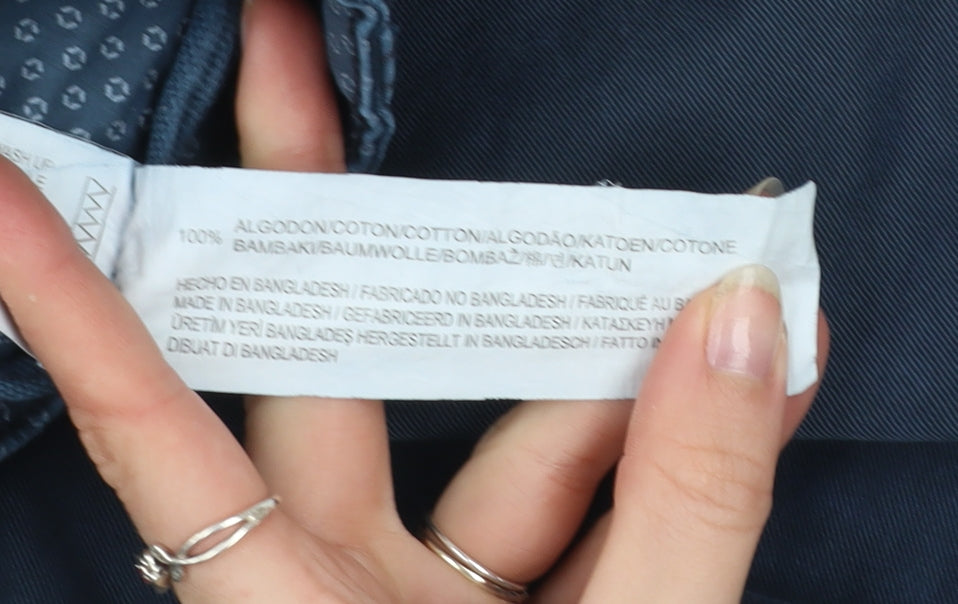 Pull & Bear Men's Blue Chino Cotton Trousers Size 32 Regular Fit