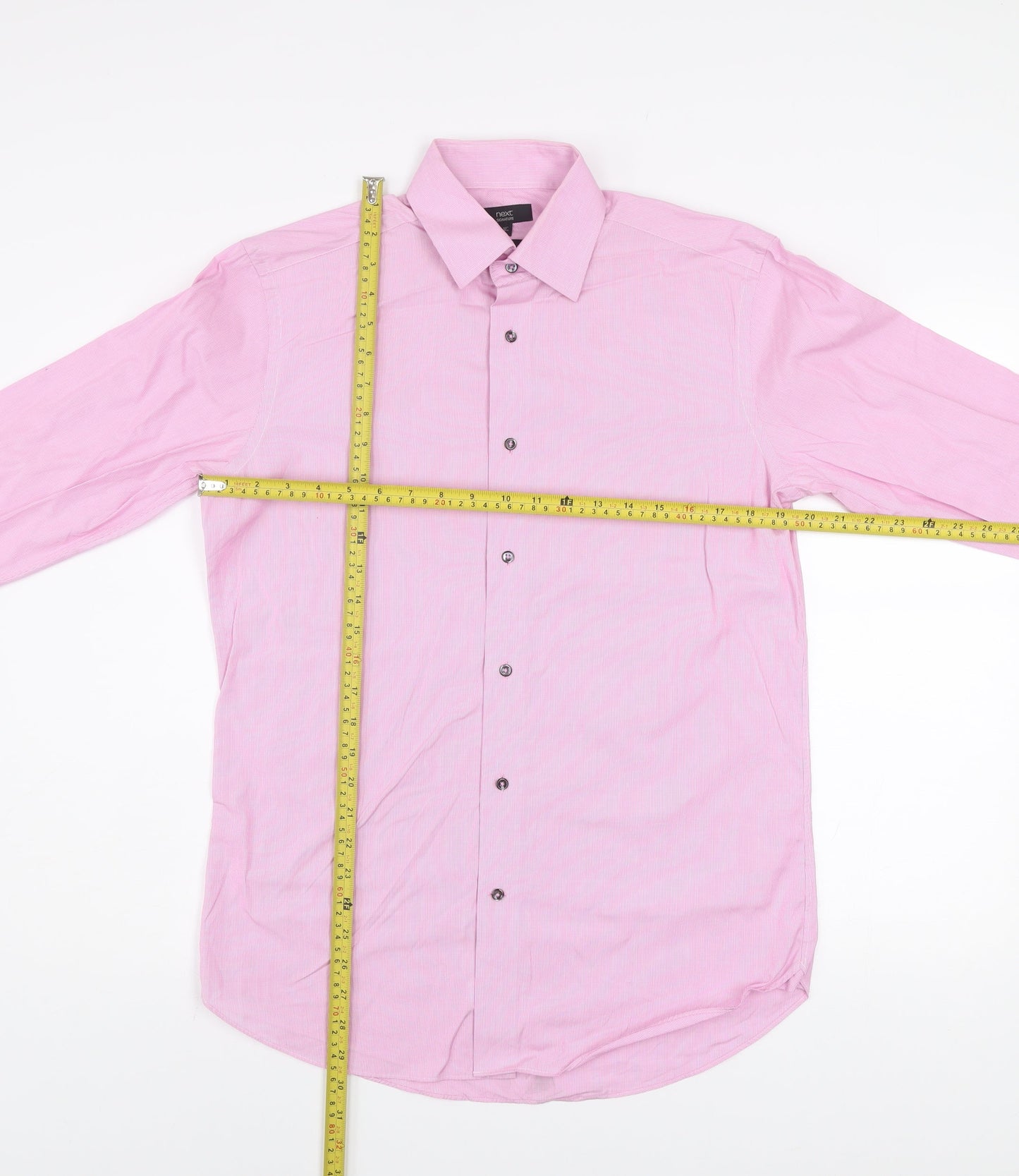 Mens UK Collar Size 15 NEXT Smart Pink  Dress Shirt