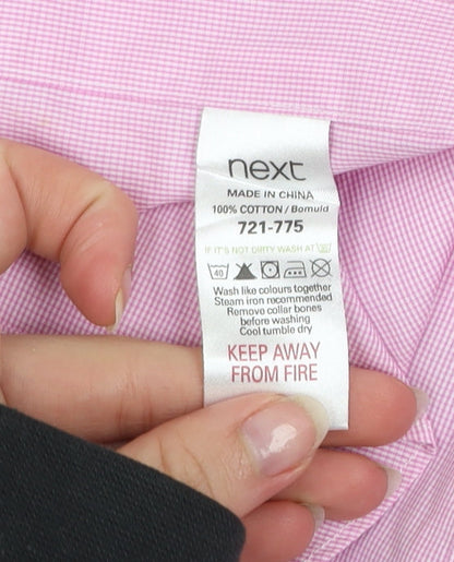 Mens UK Collar Size 15 NEXT Smart Pink  Dress Shirt