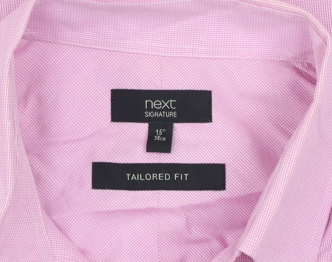 Mens UK Collar Size 15 NEXT Smart Pink  Dress Shirt