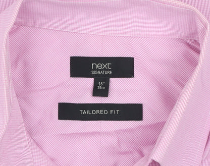 Mens UK Collar Size 15 NEXT Smart Pink  Dress Shirt