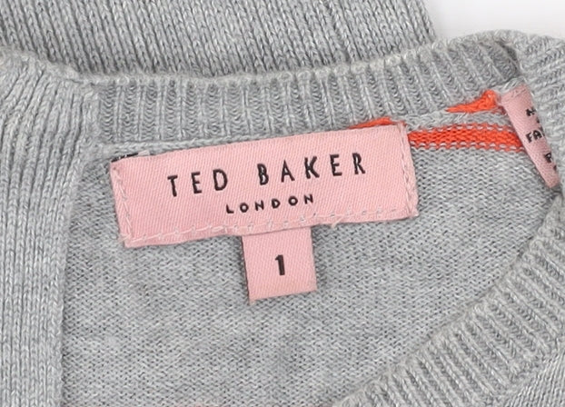 Womens UK Size XS Ted Baker Grey Jersey T-Shirt