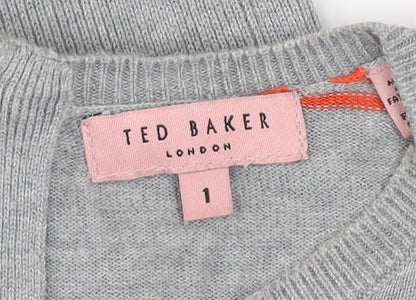 Womens UK Size XS Ted Baker Grey Jersey T-Shirt
