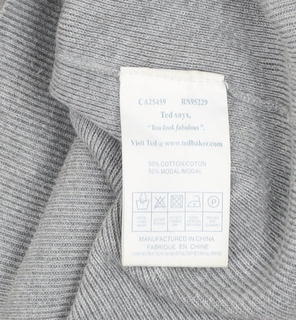 Womens UK Size XS Ted Baker Grey Jersey T-Shirt