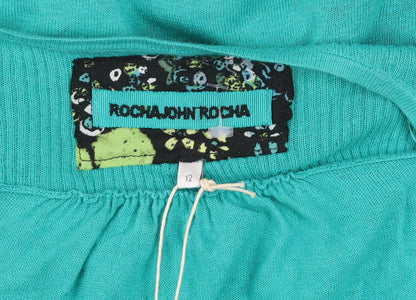 Womens UK Size 12 Rocha John Rocha Green Cardigan Jumper