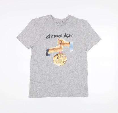 Mens UK Size S Cobra Kai Grey  T-Shirt
